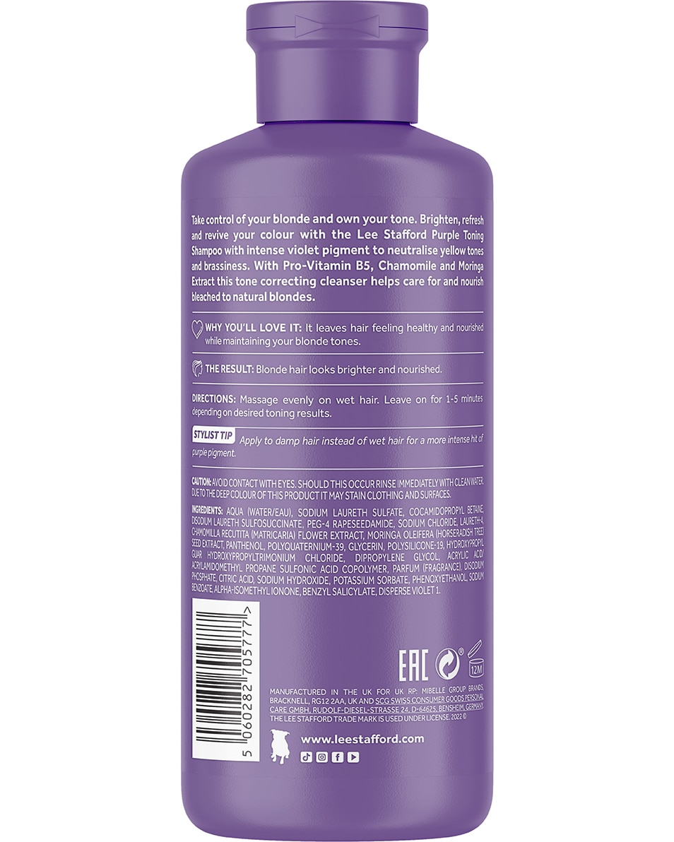 LEE STAFFORD BLEACH BLONDES PURPLE TONING SHAMPOO 250 ML 2