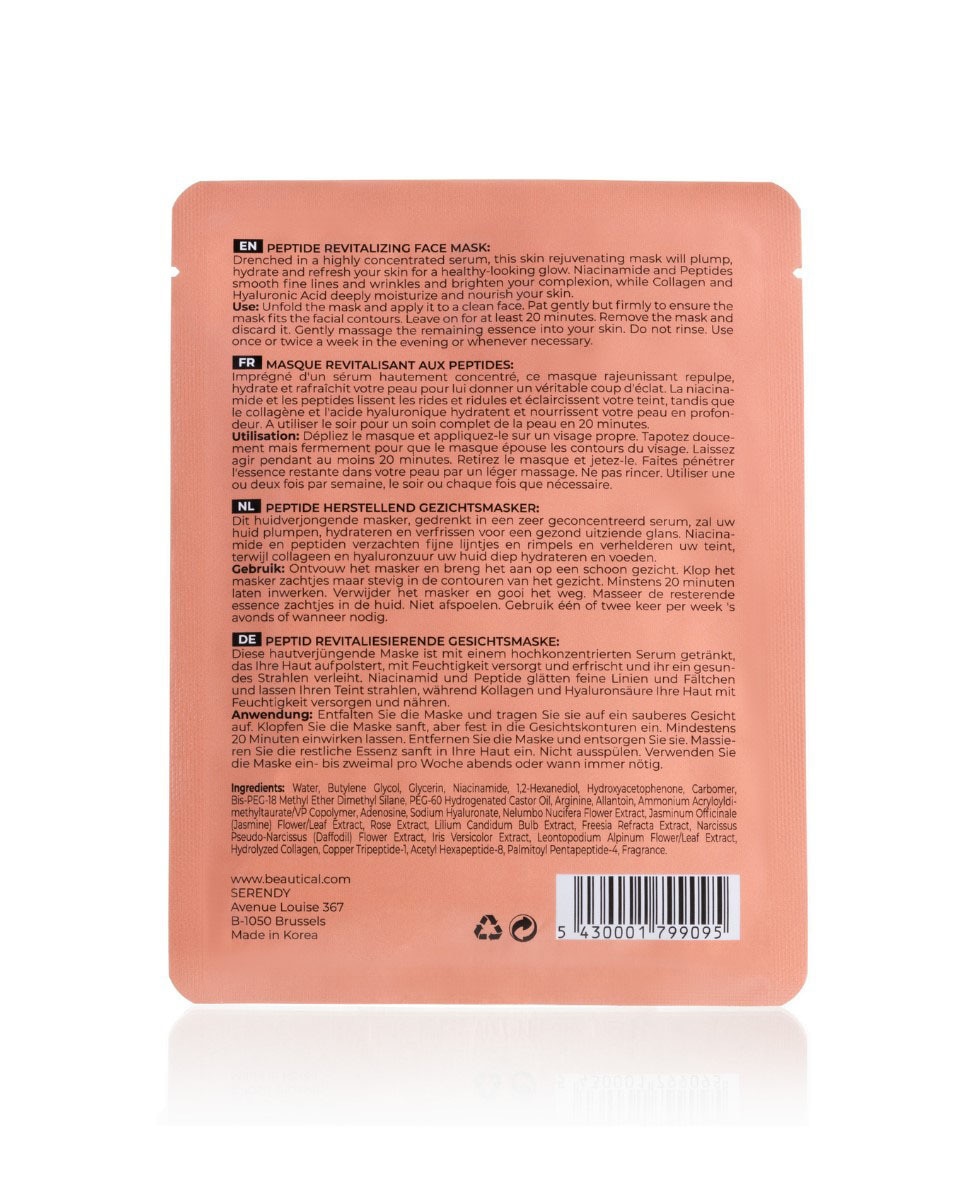 BEAUTICAL PEPTIDE REVITALIZING MASK MASQUE REVITALISANT AUX PEPTIDES 1 ST 2