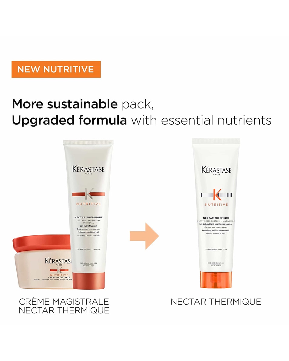 LAIT PRÉ-BRUSHING ANTI-FRISOTTIS, CHEVEUX SECS MOYENS/ÉPAIS