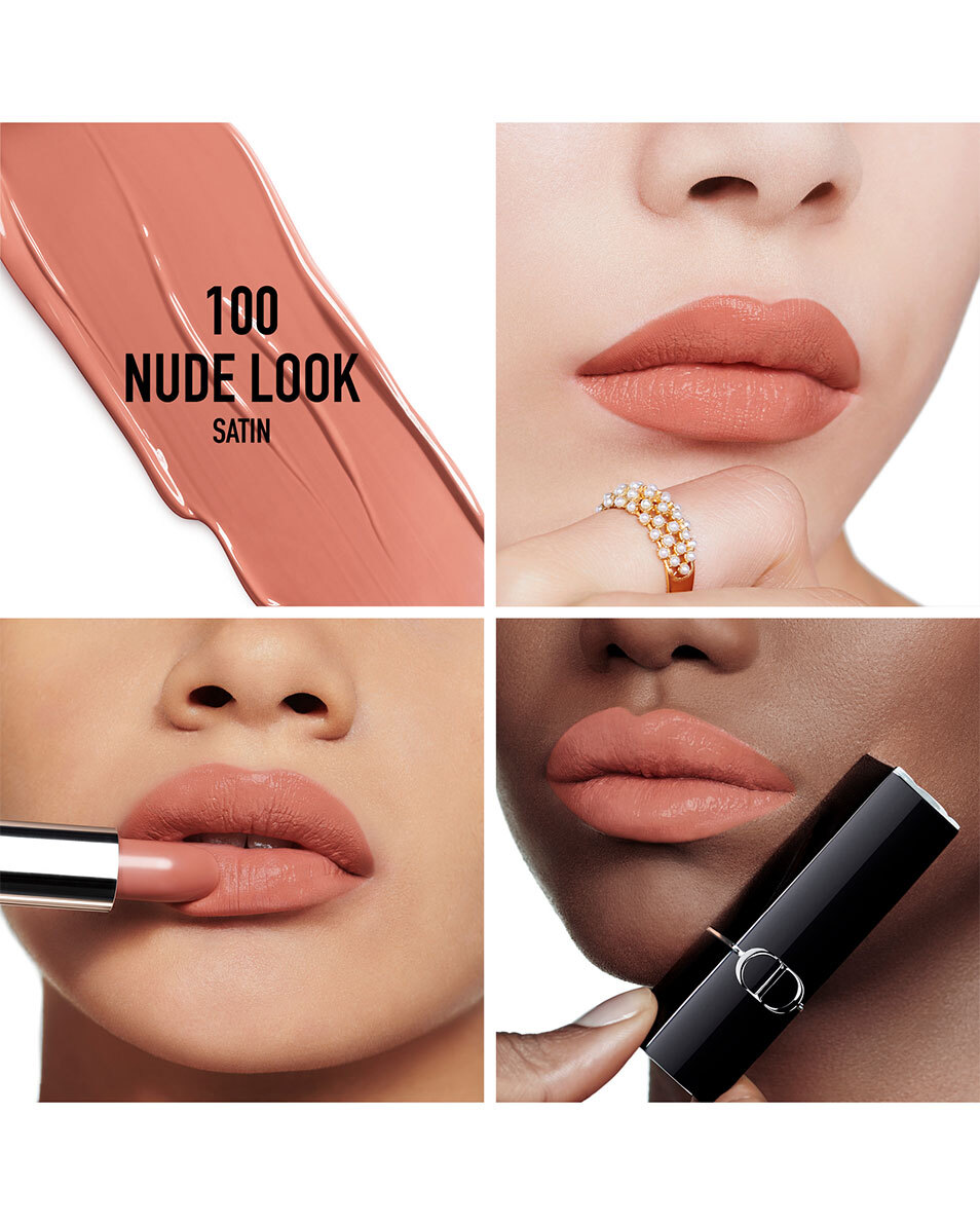DIOR Rouge Dior Rouge à lèvres - confort et longue tenue SATIN - 100 NUDE LOOK 2