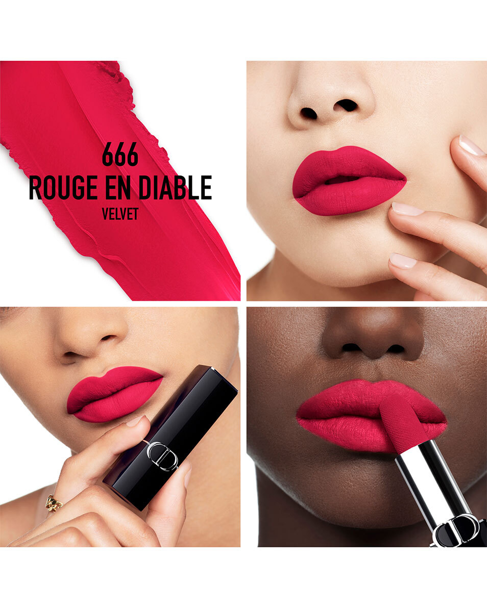 DIOR Rouge Dior Rouge à lèvres - confort et longue tenue VELVET - 666 ROUGE EN DIABLE 2