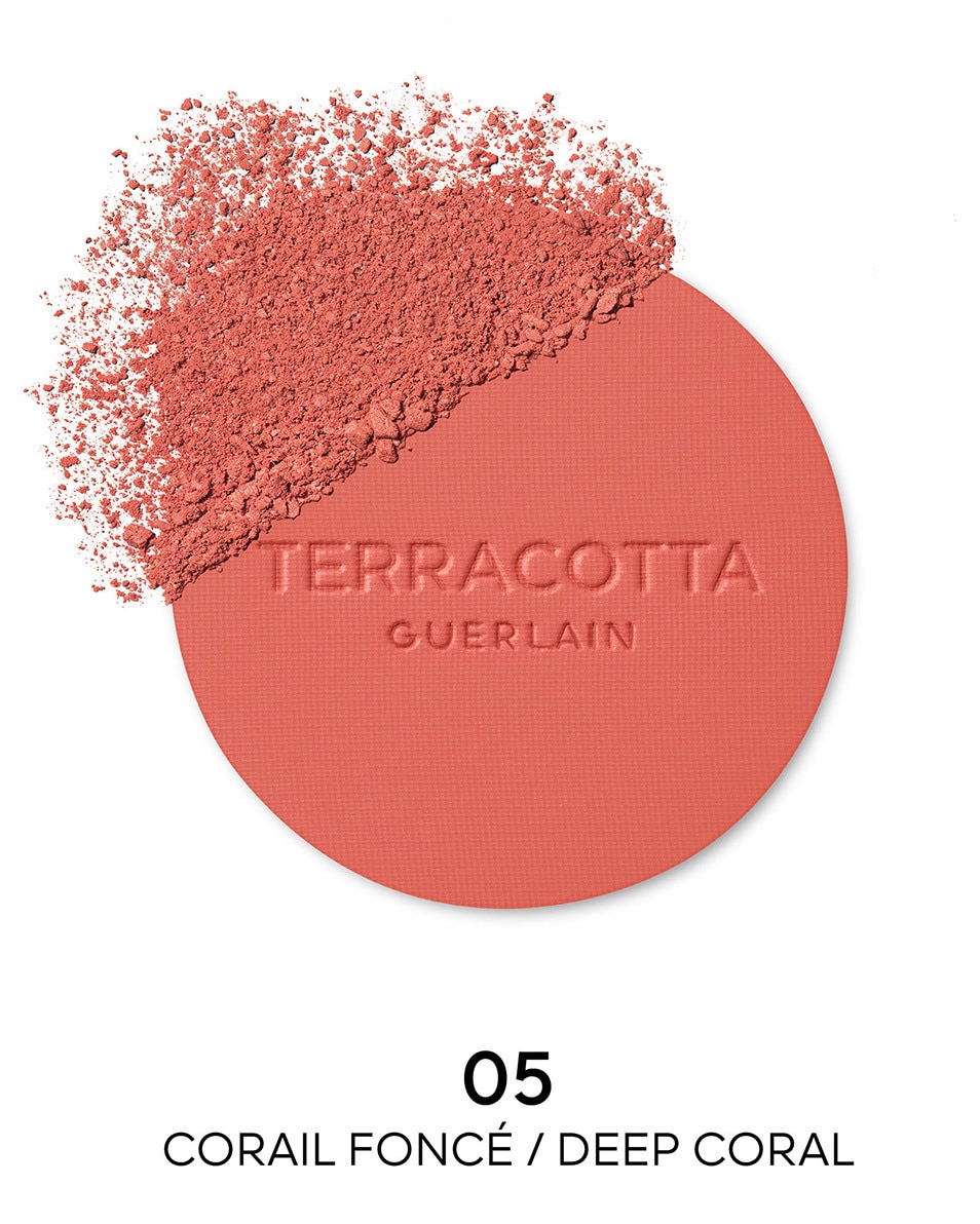 GUERLAIN Terracotta Blush Le fard à joues effet bonne mine , 90% d’ingrédients d’origine naturelle 05 Corail Foncé 2