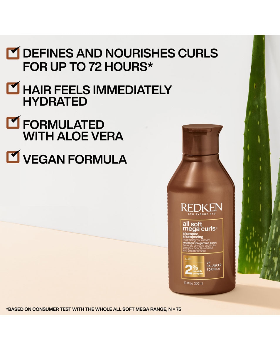 REDKEN All Soft Mega Curls Shampooing - pour cheveux bouclés et crépus 300 ML 2