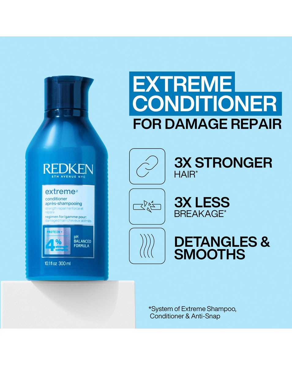 REDKEN Extreme Après-shampooing fortifiant pour cheveux abîmés et cassants 300 ML 2