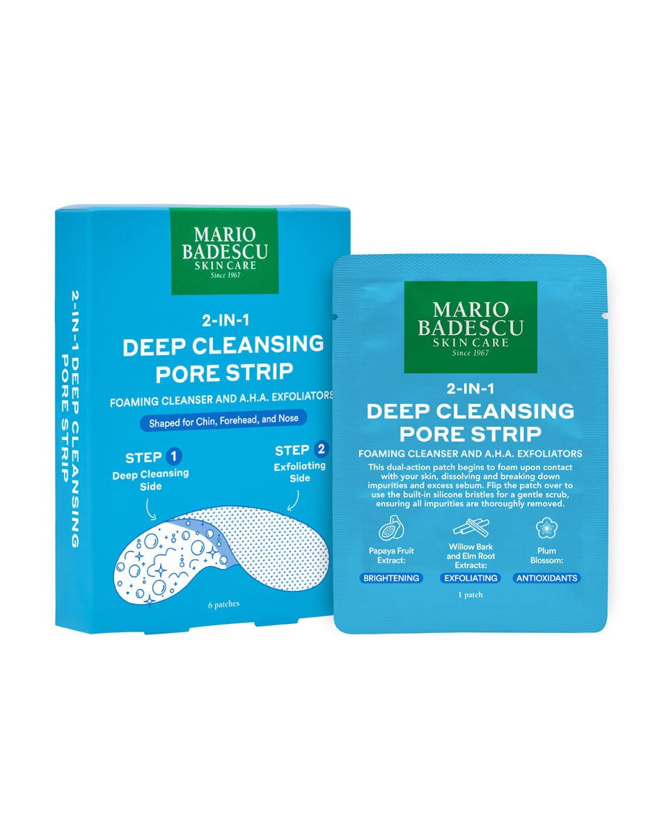 Bandes 2 en 1 de nettoyage en profondeur pour les pores nettoyant moussant et exfoliants AHA