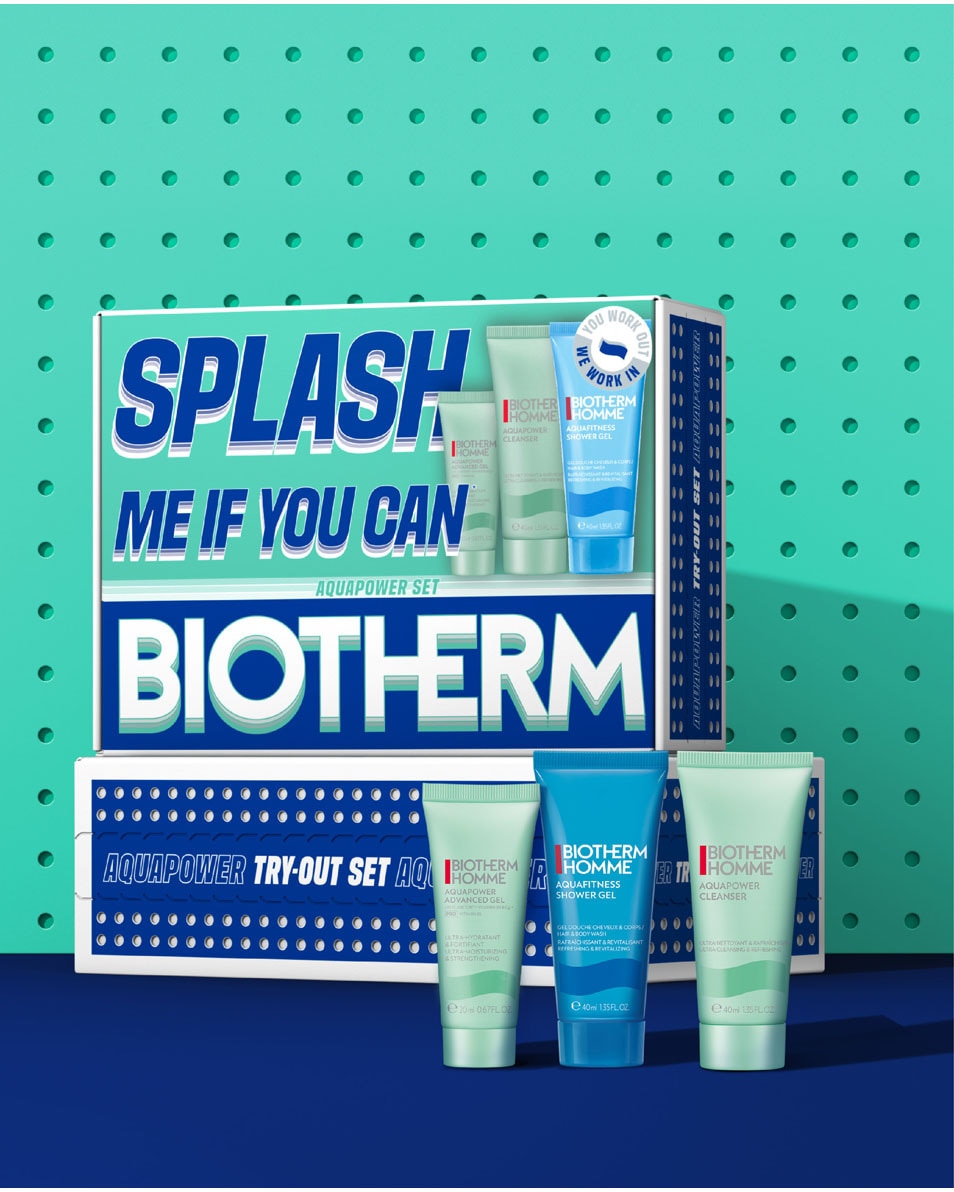 BIOTHERM Aquapower Classic Skin Fitness Try-Out Set Pour Hommes : SPLASH ME IF YOU CAN – AQUAPOWER SET, Routine d'Hydratation Complète 3 ST 2
