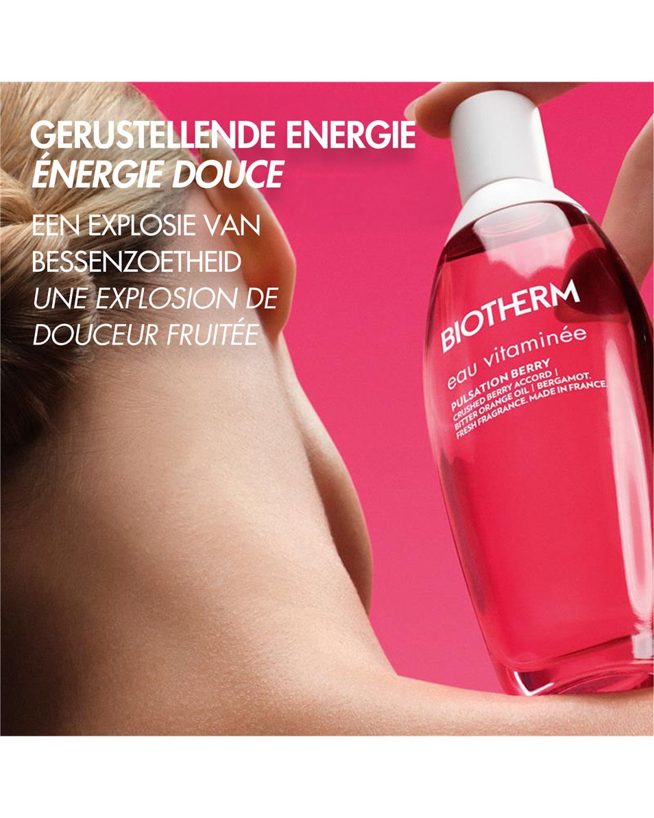 BIOTHERM Eau Vitaminée Berry Vibration Brume Corps Fruitée Rafraîchissante – Notes de Framboise, Bergamote, Huile d’Orange & Bois de Cèdre 100 ML 2