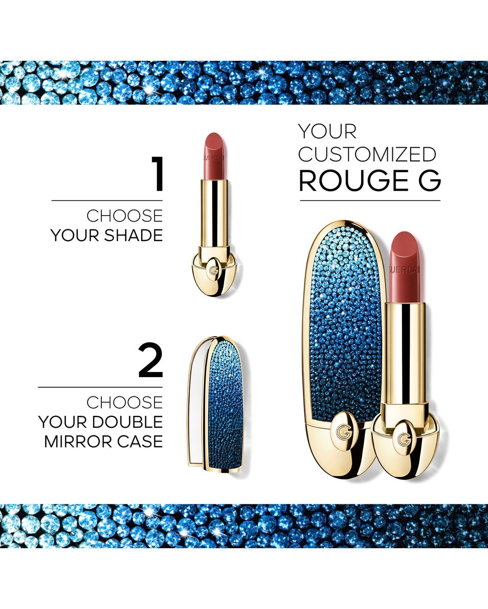 GUERLAIN ROUGE G L'écrin bijou double miroir LE BLEU RÊVERIE 2