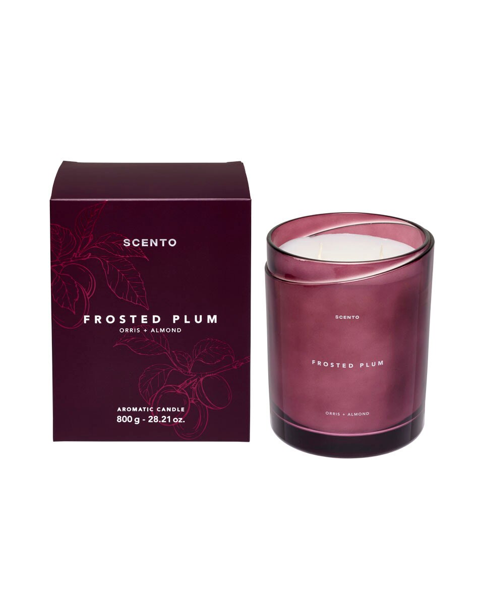 SCENTO Frosted Plum Bougie parfumée iris & amande 800Gr 800 G 2