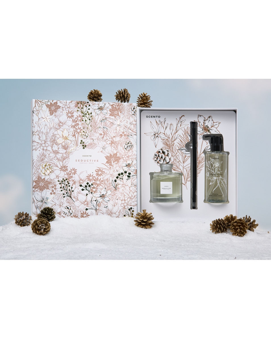 SCENTO Seductive coffret cadeau diffuseur d'ambiance + gel douche maisn et corps parfumé 2 ST 2